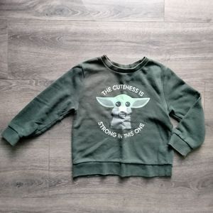Star Wars Yoda Cuteness is Strong in This One Dark Green Sweatshirt 5T